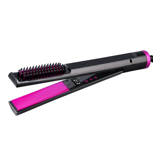 3 In 1 Professional Hair Straightener Curler Comb Flat Plate Iron LED