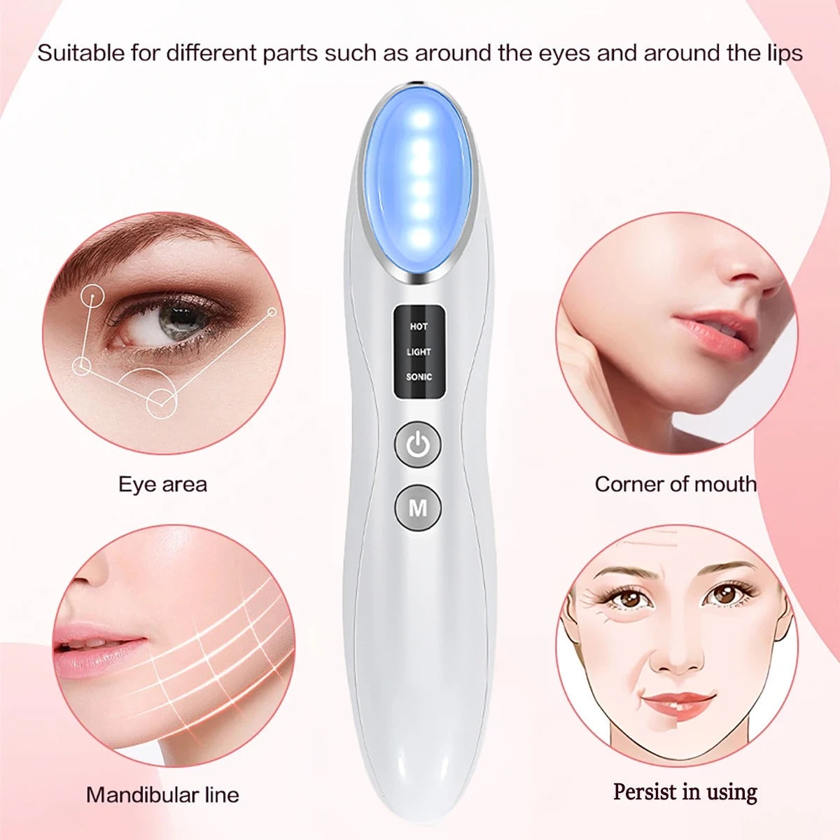 Eye Beauty Device EMS Eye Vibrate Massager Instrument Electric Face