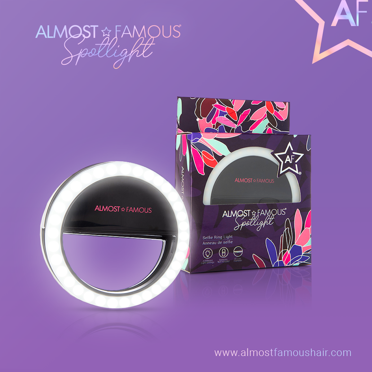 Almost Famous Spotlight Selfie Light – Black