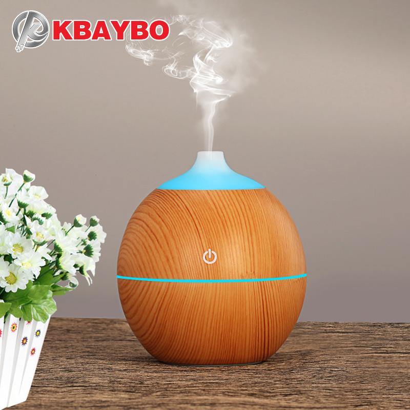 KBAYBO 130ml Aroma essential oil diffuser USB ultrasonic wood Air