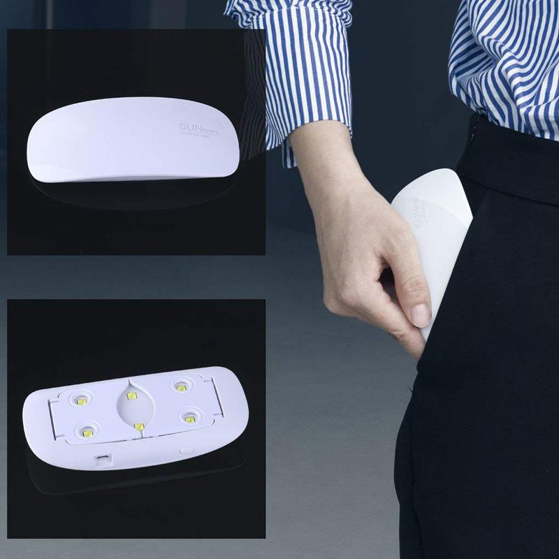 Portable Mini 6W LED Lamp Nail Dryer USB Charge 30s 60s Timer LED