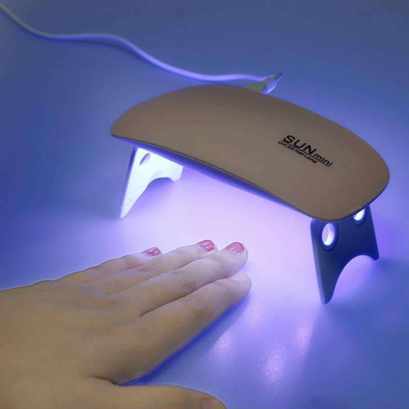 Portable Mini 6W LED Lamp Nail Dryer USB Charge 30s 60s Timer LED